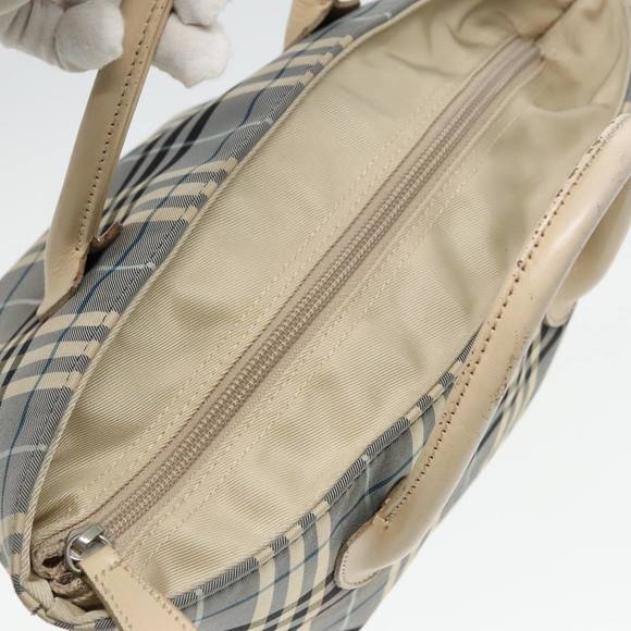 BURBERRY Nova Check Black label Hand Bag Nylon Blue Auth mr478 - Picture 6 of 16